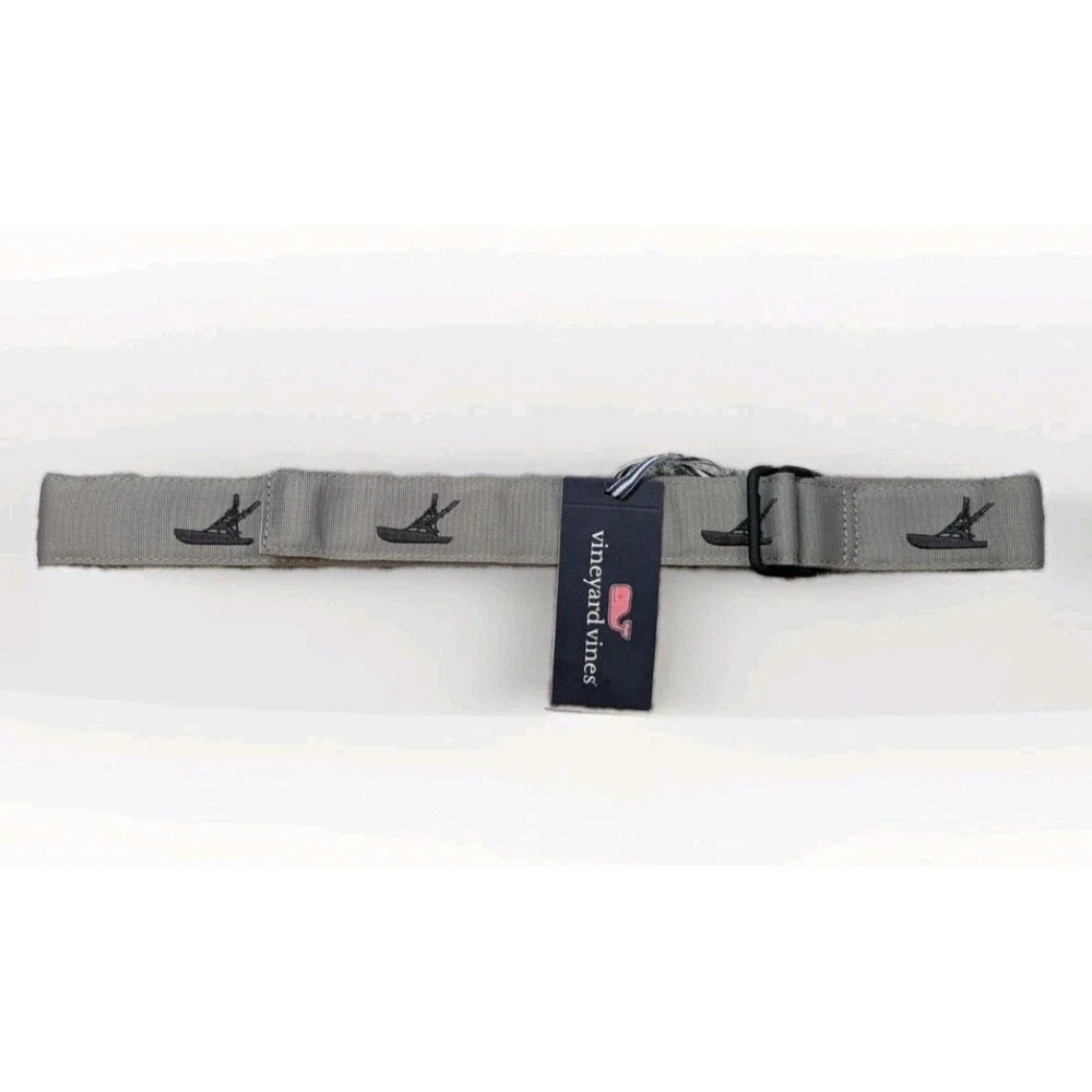 Vineyard Vines Classic D Ring Belt Size Medium - Gray Sportfisher Belt NWT